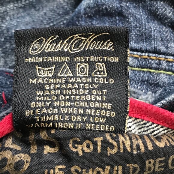 Vintage Stash House Embellished Jean Shorts Mens Size 40 100% Cotton Baggy Denim - Picture 16 of 16